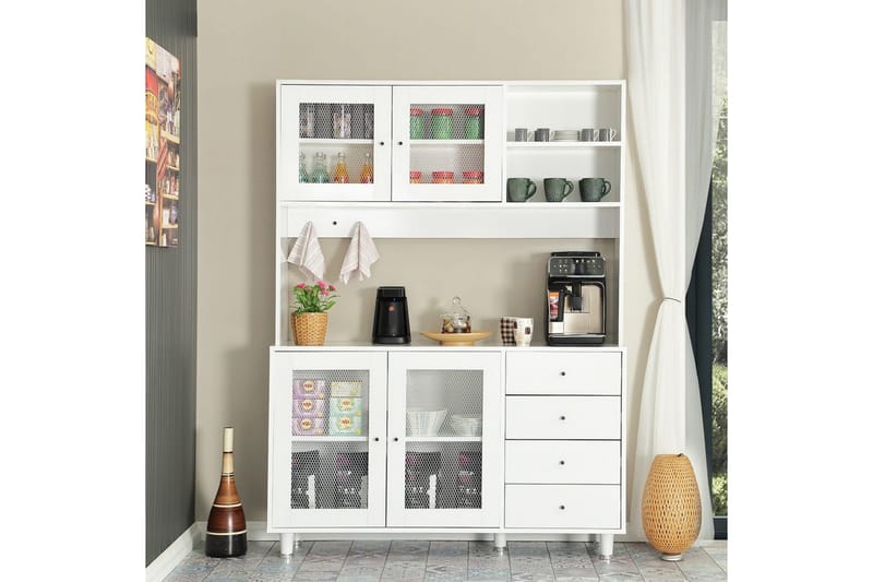 Flerfunktionsskåp Jatin Vit - Vit - Hus & renovering - Kök & bad - Kök & tvättstuga