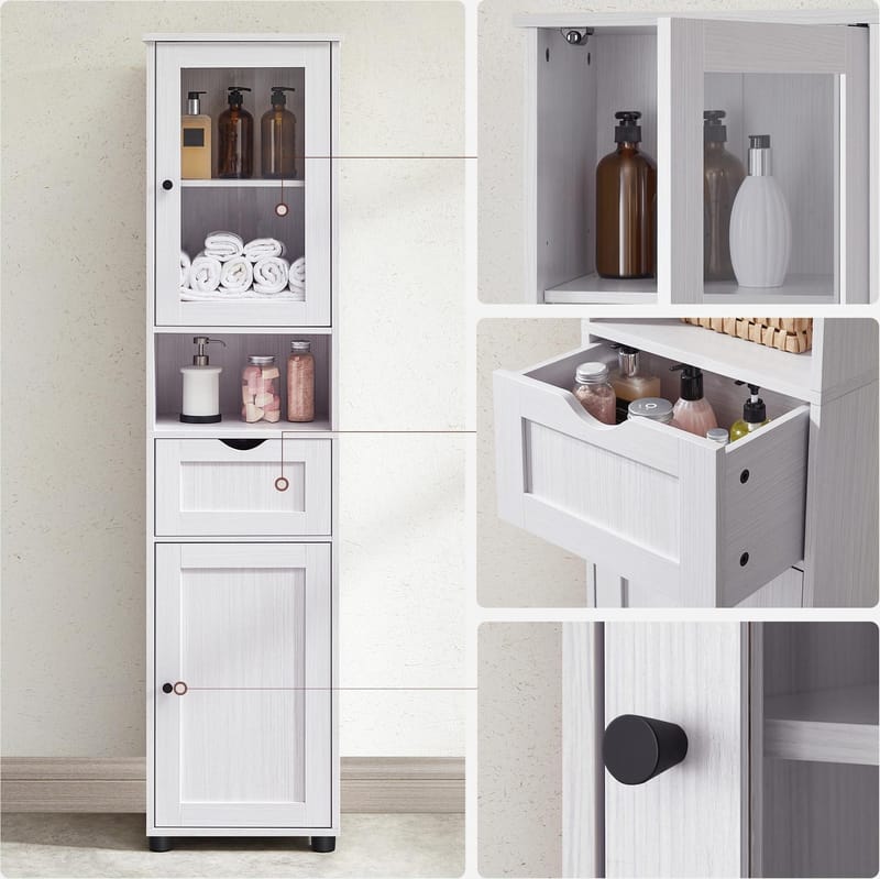 Jessica skåp - Vit - Vit - Förvaring - Skåp - Vitrinskåp