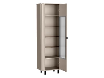 Joriel Vitrinskåp 66x200 cm LED-belysning - Beige|svart - Förvaring - Skåp - Vitrinskåp