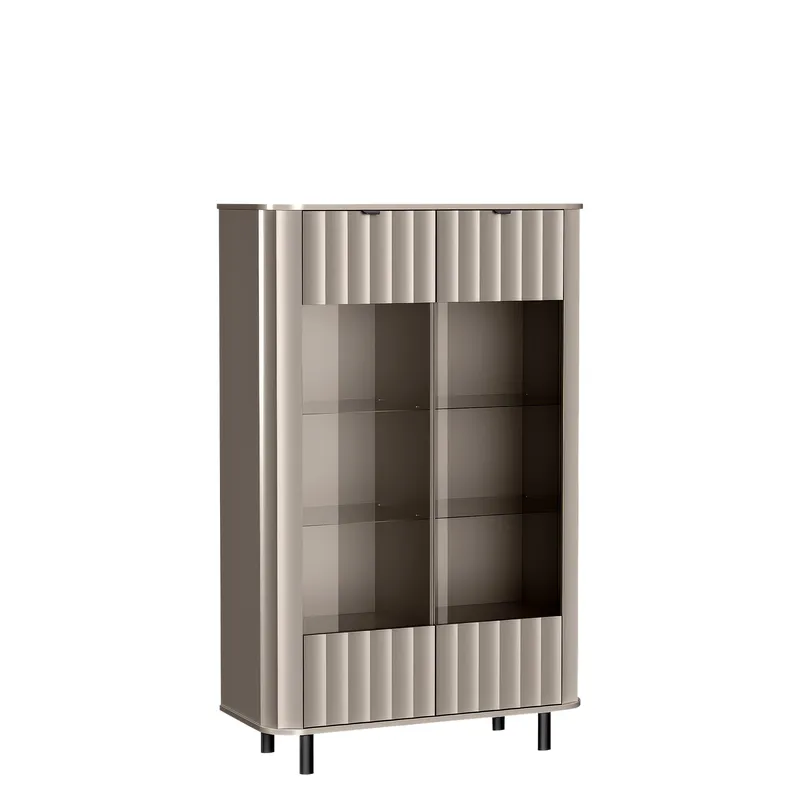 Joriel Vitrinskåp 99x155 cm LED-belysning, Beige