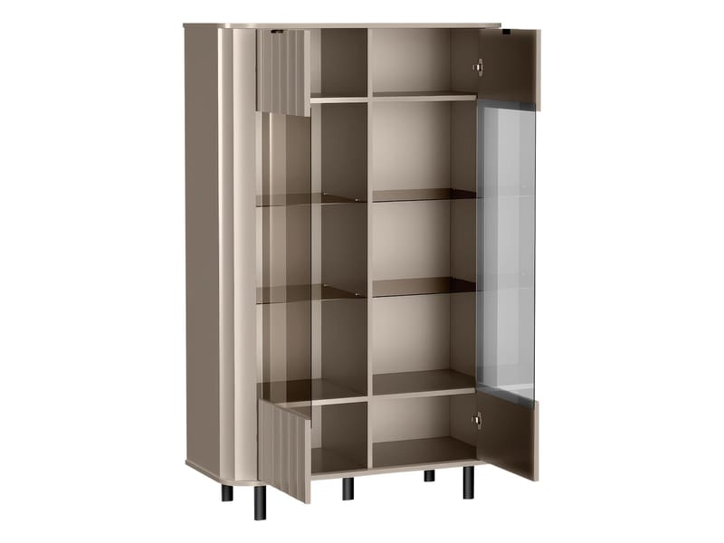 Joriel Vitrinskåp 99x155 cm LED-belysning - Vit - Förvaring - Skåp - Vitrinskåp