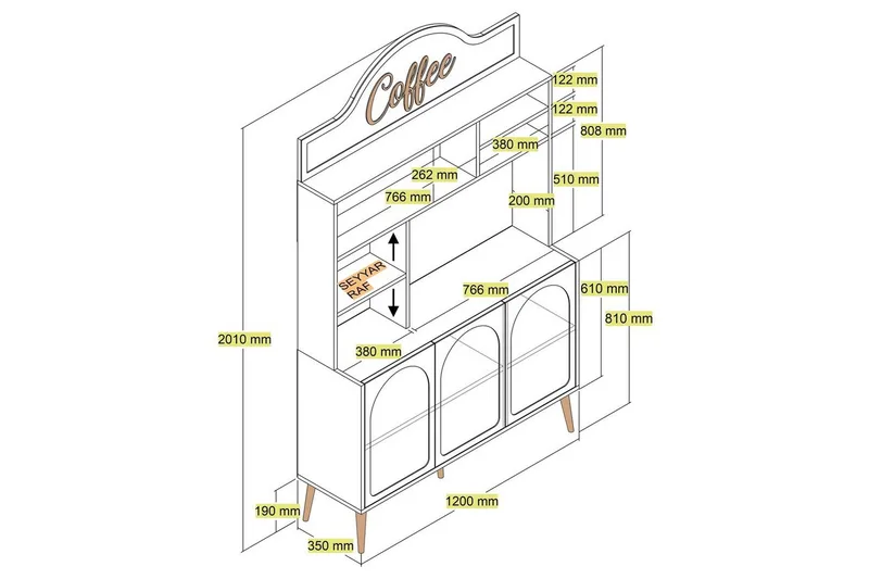 Kaffebarskåp Hazim Tre Atlas / Rany - Atlas / Rany - Förvaring - Skåp - Barskåp