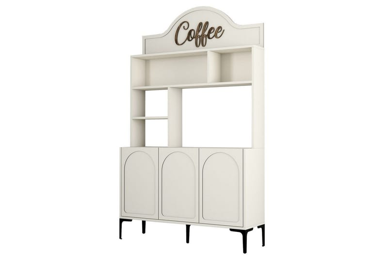 Kaffebarskåp Hazim Tre Grädde / Svart - Grädde / Svart - Förvaring - Skåp - Barskåp