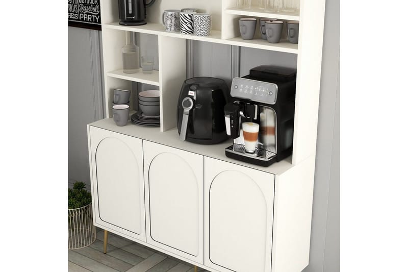 Kaffebarskåp Hazim Tre Gräddfärgad / Rany - Gräddfärgad / Rany - Förvaring - Skåp - Barskåp