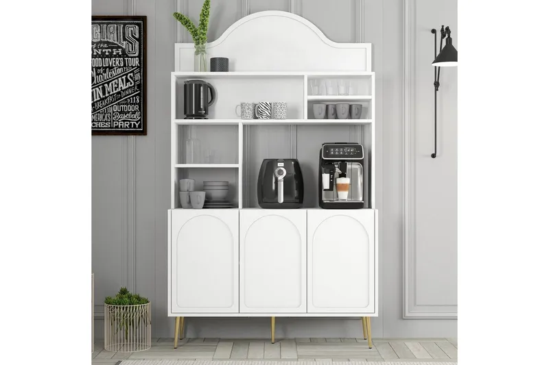 Kaffebarskåp Hazim Tre Vit / Rany - Vit / Rany - Förvaring - Skåp - Barskåp