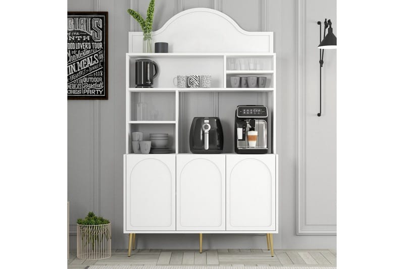 Kaffebarskåp Hazim Tre Vit / Rany - Vit / Rany - Förvaring - Skåp - Barskåp