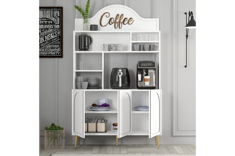 Kaffebarskåp Hazim Tre Vit / Rany - Vit / Rany - Förvaring - Skåp - Barskåp