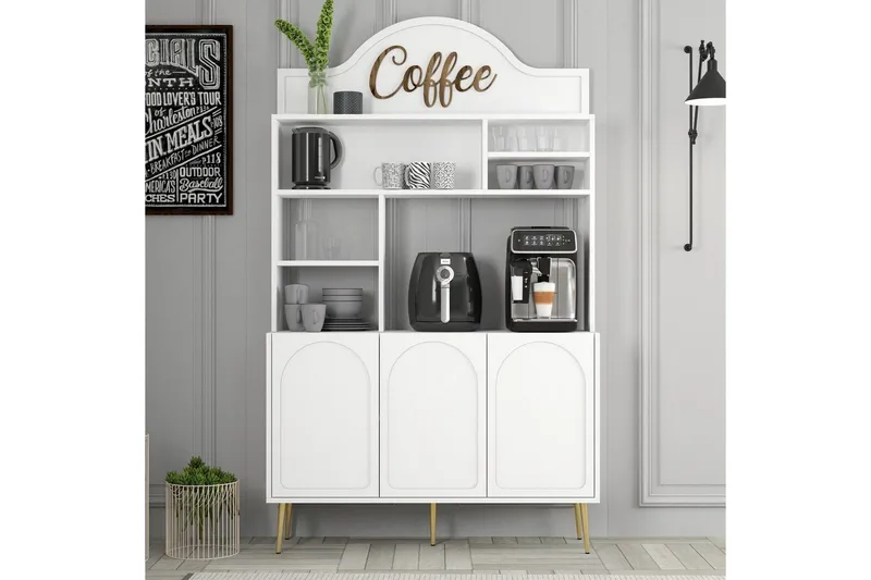 Kaffebarskåp Hazim Tre Vit / Rany - Vit / Rany - Förvaring - Skåp - Barskåp