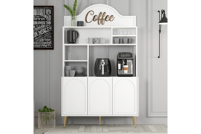 Kaffebarskåp Hazim Tre Vit / Rany - Vit / Rany - Förvaring - Skåp - Barskåp