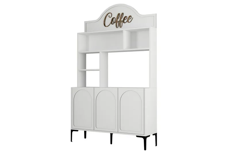 Kaffebarskåp Hazim Tre Vit / Svart, Vit / Svart