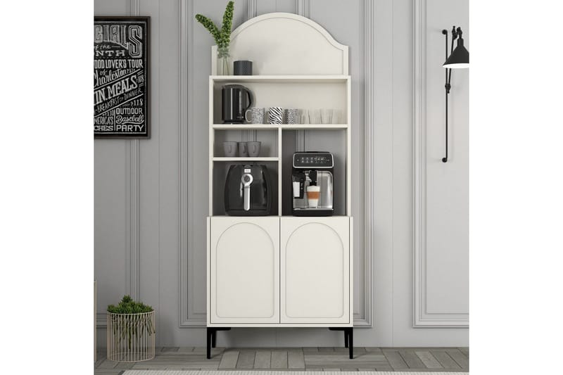 Kaffebarskåp Hazim Två Grädde / Svart - Grädde / Svart - Förvaring - Skåp - Barskåp