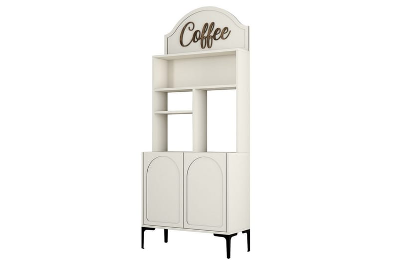 Kaffebarskåp Hazim Två Grädde / Svart - Grädde / Svart - Förvaring - Skåp - Barskåp