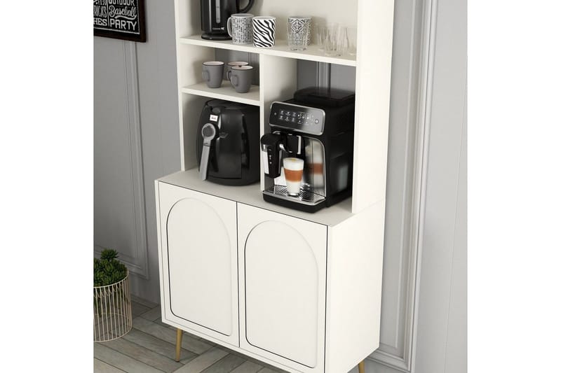 Kaffebarskåp Hazim Två Gräddfärgad / Rany - Gräddfärgad / Rany - Förvaring - Skåp - Barskåp