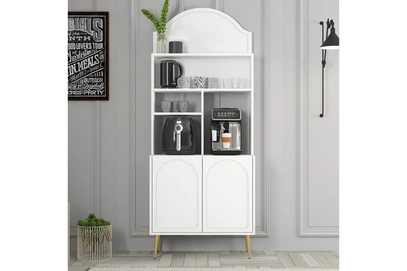 Kaffebarskåp Hazim Två Vit / Rany - Vit / Rany - Förvaring - Skåp - Barskåp