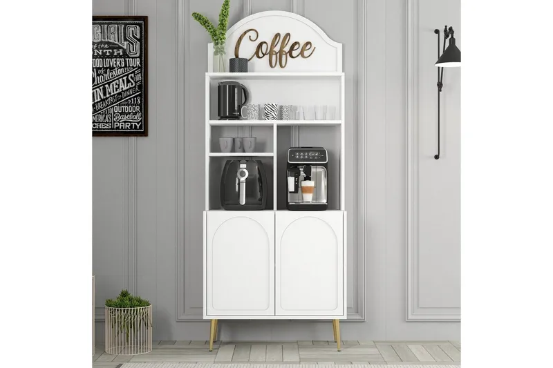 Kaffebarskåp Hazim Två Vit / Rany - Vit / Rany - Förvaring - Skåp - Barskåp