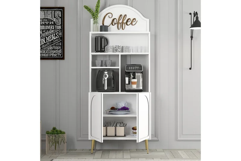 Kaffebarskåp Hazim Två Vit / Rany - Vit / Rany - Förvaring - Skåp - Barskåp