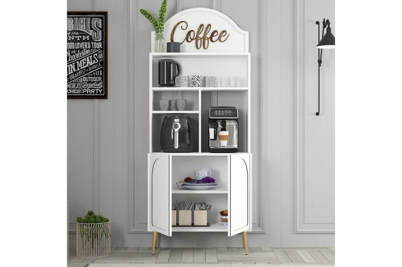 Kaffebarskåp Hazim Två Vit / Rany - Vit / Rany - Förvaring - Skåp - Barskåp