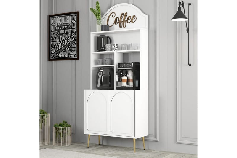 Kaffebarskåp Hazim Två Vit / Rany - Vit / Rany - Förvaring - Skåp - Barskåp