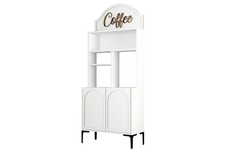 Kaffebarskåp Hazim Två Vit / Svart - Vit / Svart - Förvaring - Skåp - Barskåp