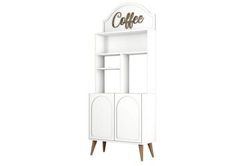 Kaffebarskåp Hazim Två Vit / Valnöt