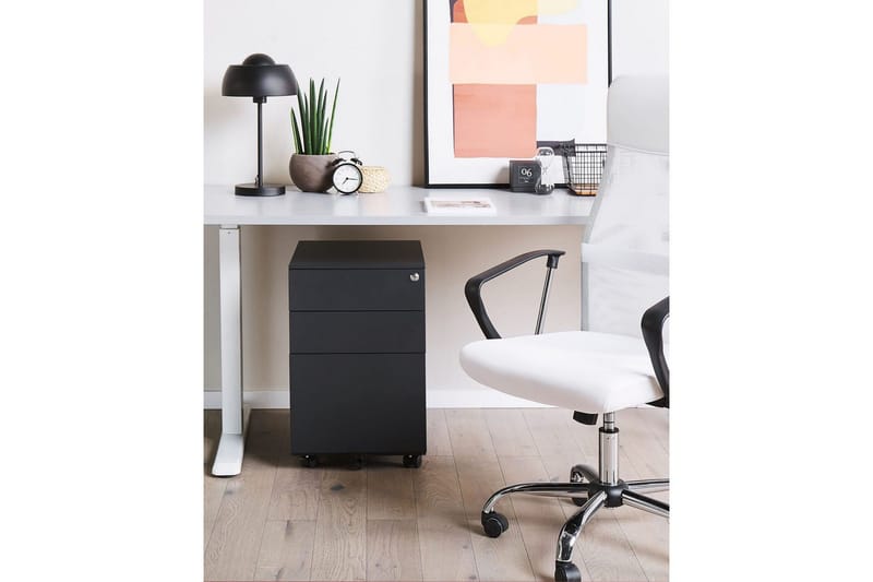 Kontorsskåp Cami Svart - Svart - Förvaring - Förvaringsmöbler - Byrå - Hurtsar