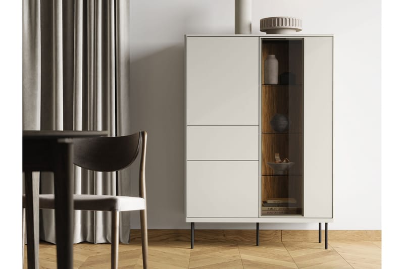 Levisa Vitrinskåp 98x140 cm - Cashmere - Förvaring - Skåp - Vitrinskåp