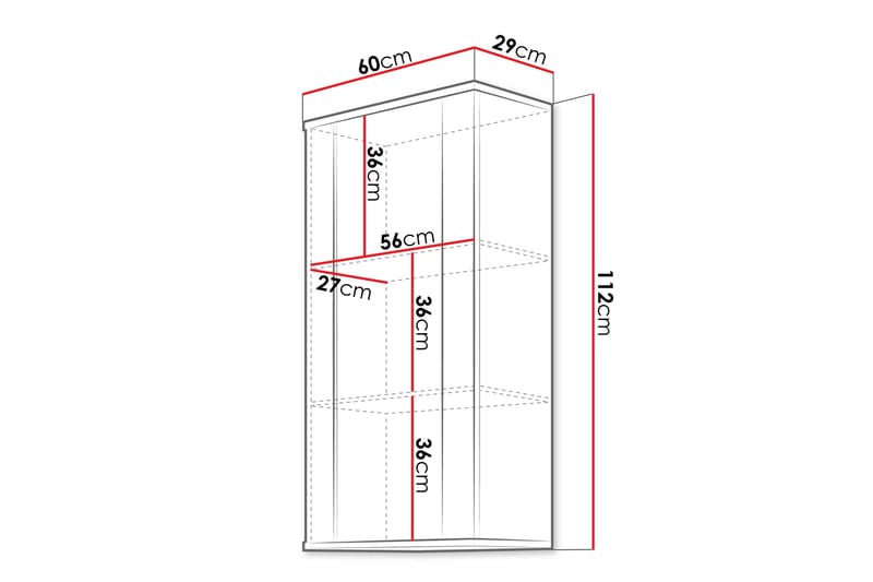 Lyrosen Vitrinskåp 60x112 cm - Beige - Förvaring - Skåp - Vitrinskåp