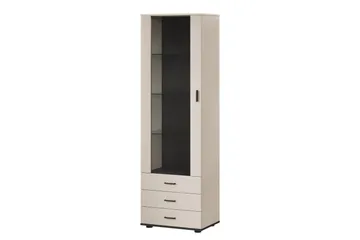 Lyrosen Vitrinskåp 60x192 cm - Beige - Förvaring - Skåp - Vitrinskåp
