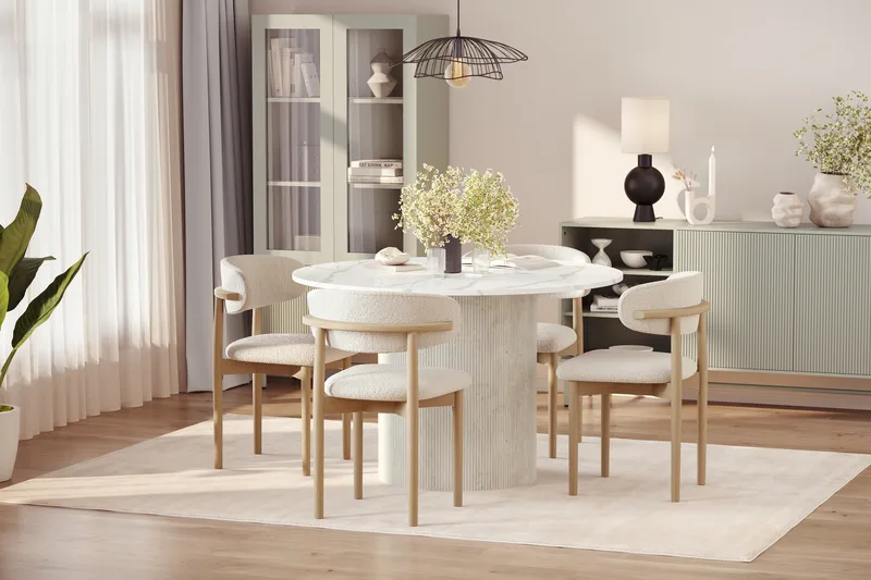 Matterhorn Vitrinskåp - Glasskåp 40 cm djup  80 cm bred 170 cm hög - Beige - Förvaring - Skåp - Vitrinskåp