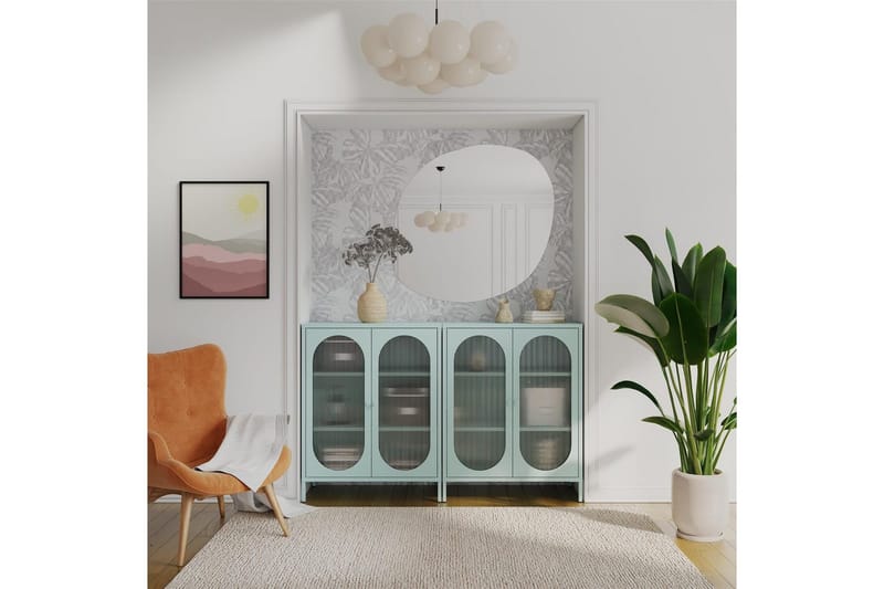 Medicinskåp Loft24 Skåp Luna 80x40x102 cm, Himmelsblå Light Blue,Blå - Förvaring - Skåp - Förvaringsskåp - Säkerhetsskåp - Medicinskåp