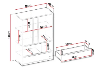 Metropolitan Highboard - Brun/Vit/Ljusgrå/Svart - Förvaring - Skåp - Förvaringsskåp
