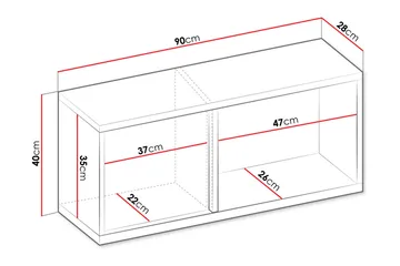 Metropolitan Highboard - Vit/Ljusgrå/Svart - Förvaring - Skåp - Förvaringsskåp