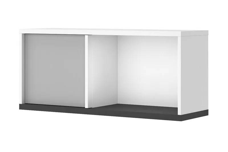 Metropolitan Highboard, Vit/Ljusgrå/Svart