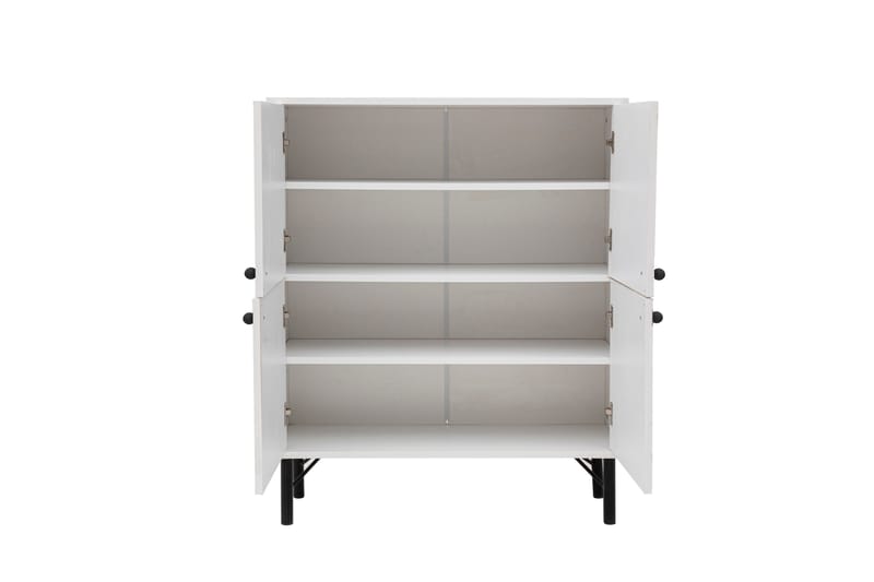 Midia Highboard 95x111 cm Vit/Brun/Lila/Gul - Hanah Home - Förvaringsskåp