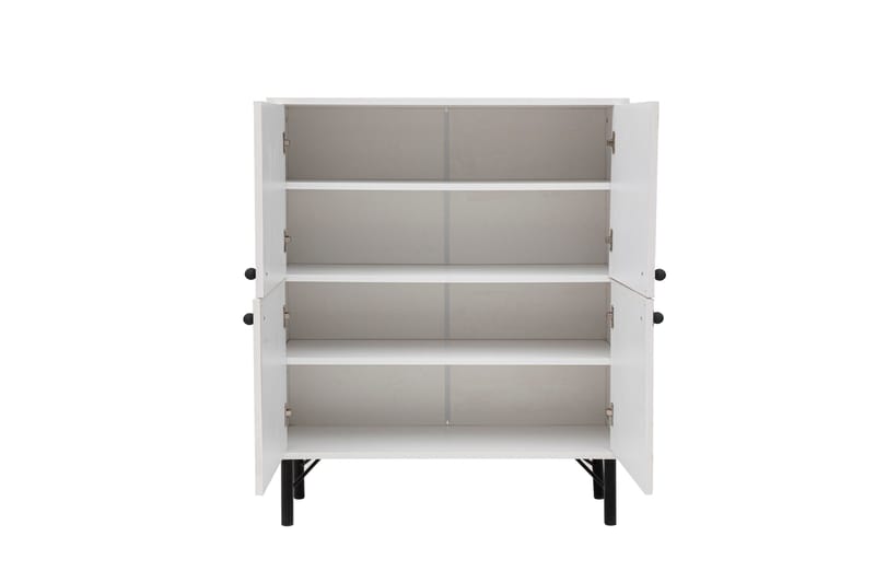 Midia Highboard 95x111 cm Vit/Brun/Lila/Gul - Hanah Home - Förvaring - Skåp - Förvaringsskåp