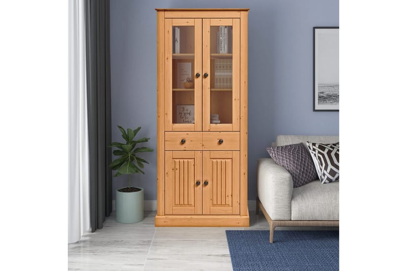 Mille Vitrinskåp 78x182 cm - Brun - Förvaring - Skåp - Vitrinskåp