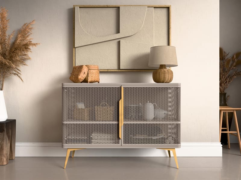 Mireva Skänk 120 cm - beige/guld - Förvaring - Skåp - Barskåp