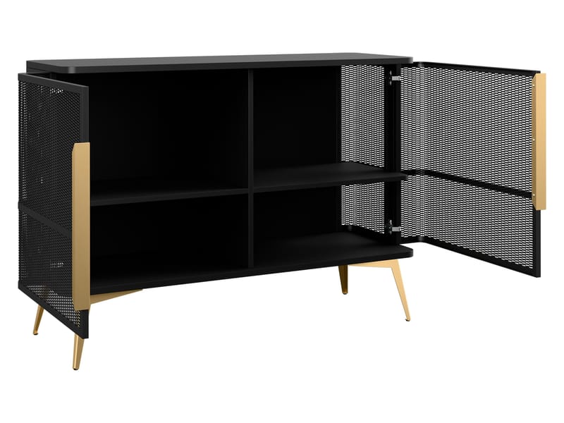 Mireva Skänk 120 cm - svart, guld - Förvaring - Skåp - Barskåp