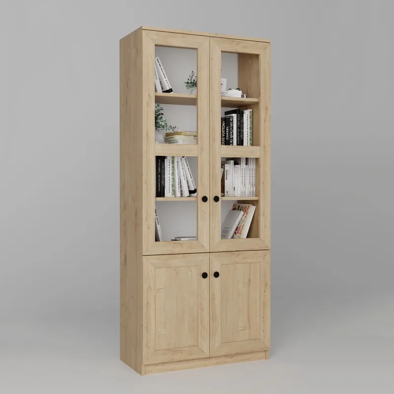 Mojon Vitrinskåp 80x190x37 cm, Sapphire Oak
