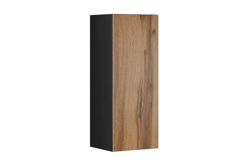 Narbonne Smalt Vitrinskåp 32 cm djup 35 cm bred 90 cm hög Mörkt Trä, Natur/Svart