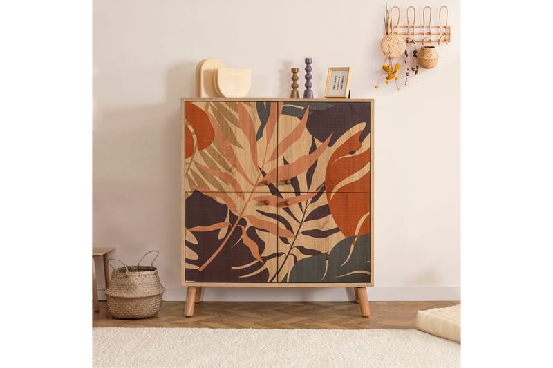 Palm Highboard 95x111 cm Brun/Svart - Hanah Home - Förvaring - Skåp - Förvaringsskåp