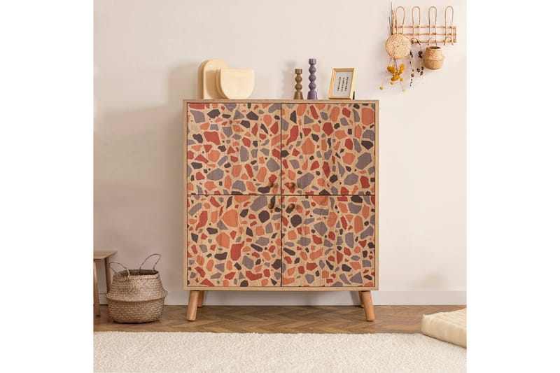 Pebble Highboard 95x111 cm Brun - Hanah Home - Förvaringsskåp