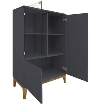 Pelle Högskåp 80x122 cm - Grå och Wotan-ek - Förvaring - Skåp - Förvaringsskåp
