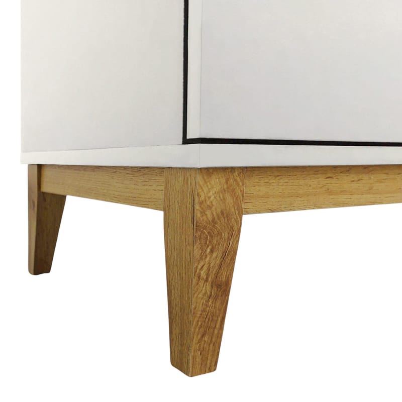 Pelle Högskåp 80x122 cm - Vit och Wotan-ek - Förvaring - Skåp - Förvaringsskåp