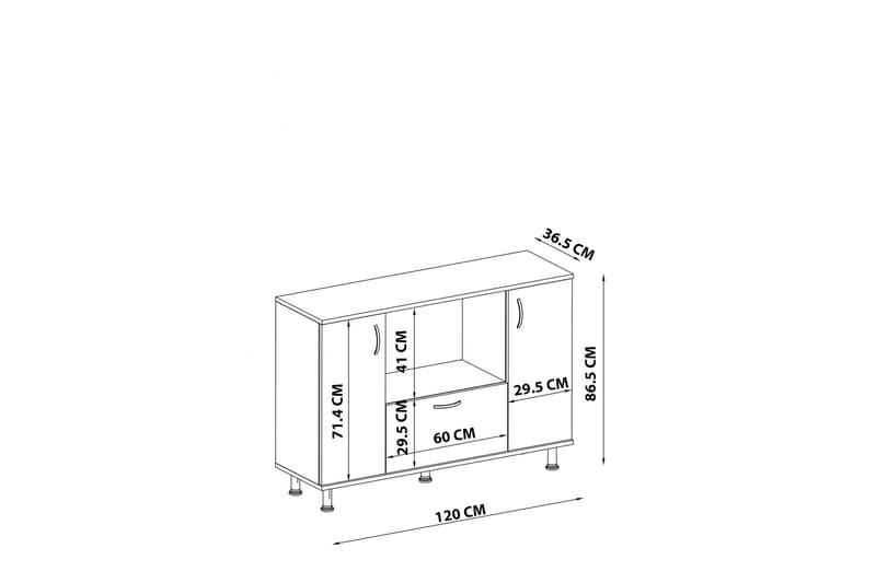 Pietro Highboard 120x86,5 cm Vit - Hanah Home - Förvaring - Skåp - Förvaringsskåp
