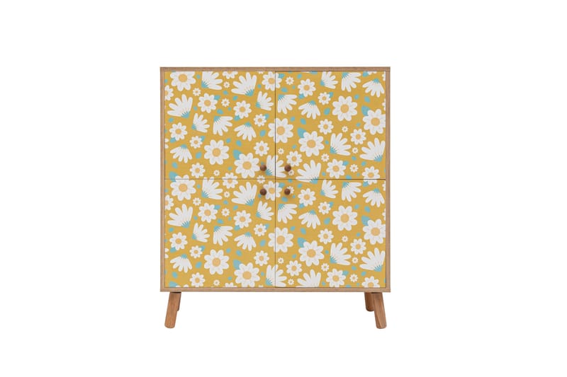 Posy Highboard 95x111 cm Brun/Vit - Hanah Home - Förvaring - Skåp - Förvaringsskåp