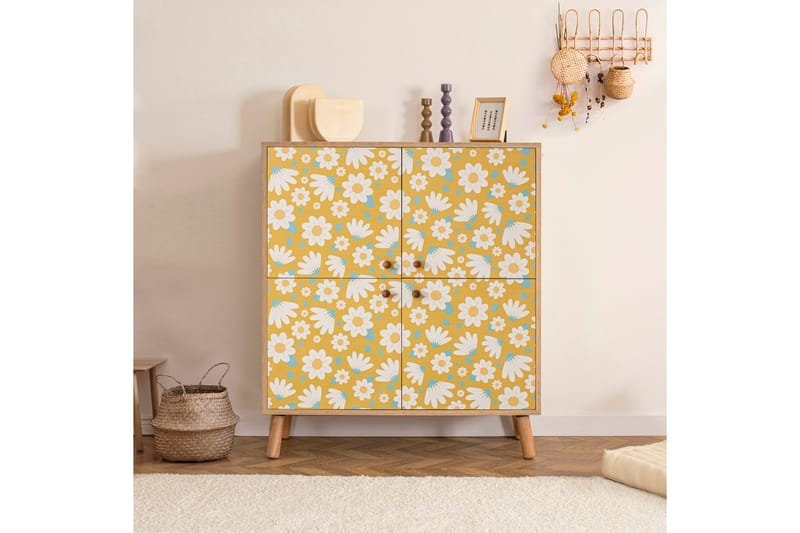 Posy Highboard 95x111 cm Brun/Vit - Hanah Home - Förvaring - Skåp - Förvaringsskåp