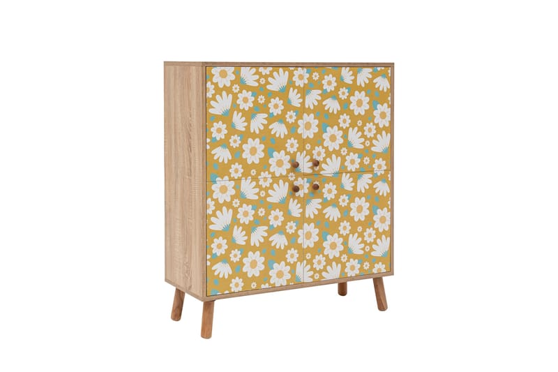 Posy Highboard 95x111 cm Brun/Vit - Hanah Home - Förvaring - Skåp - Förvaringsskåp