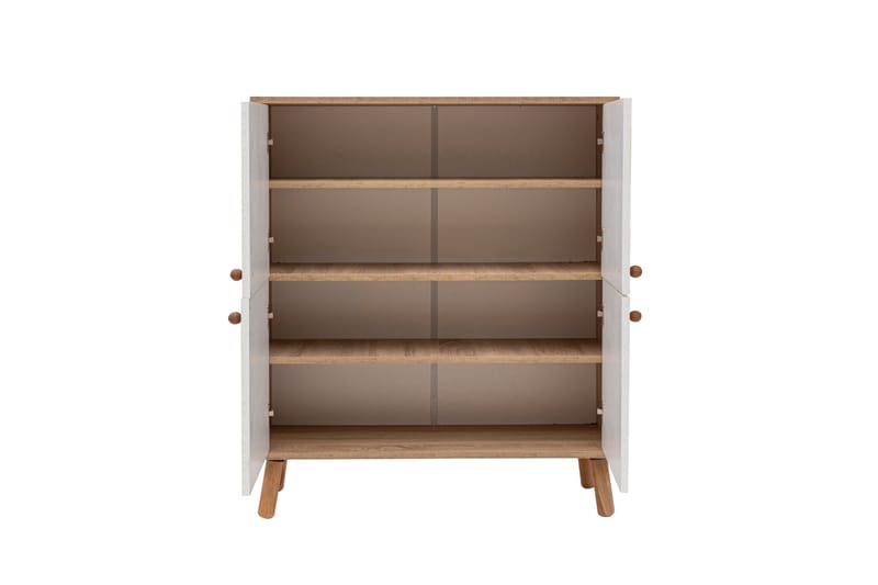 Posy Highboard 95x111 cm Brun/Vit - Hanah Home - Förvaring - Skåp - Förvaringsskåp