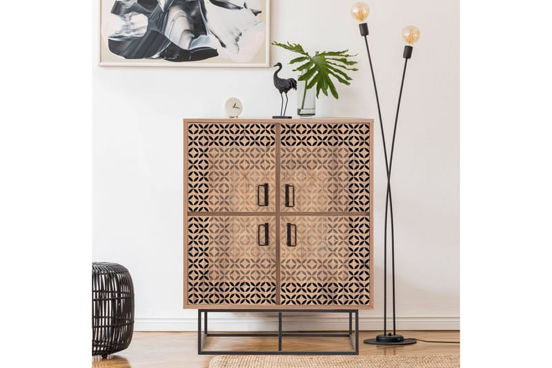 Quantum Solo Highboard 93x115 cm Svart/Brun - Hanah Home - Förvaring - Skåp - Förvaringsskåp